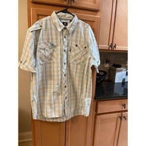 PJ Mark Button-Up Shirt Men's 3XL Multicolor Plaid Cotton Long Sleeves Collared